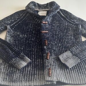 Banana Republic Navy and Gray Marled Shawl Collar Cardigan